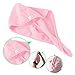 Vinmax Soft Hair Drying Towel Wrap turban head Hat Bun Cap (Pink)