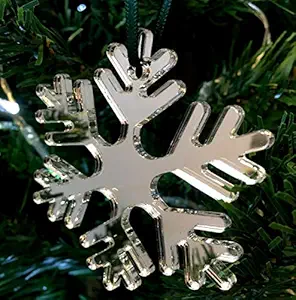 SANGAM AD 6 Piece Christmas Tree Pendant Ornament Decoration Snowflake White