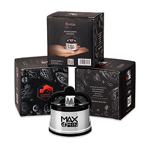 Messerschärfer, professioneller Messerschleifer für Küche und Chef Köche, Schärfer für Messer und Scheren, Schleifer für Messer für Kochkurse, Knife Sharpener, MAX4MIN - 4