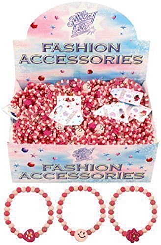 12 x Pretty Pink Girls Wooden Bead Bracelets Party Bag discount