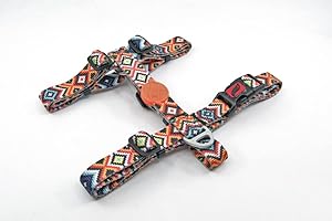 ASTORPET | Arnés Antitirones en Forma de H | Collar para Mascotas con Cierre de Seguridad y Presilla Cosida | Arnés Multifuncional para Perros y Gatos | Diseño Ethnic - Talla M