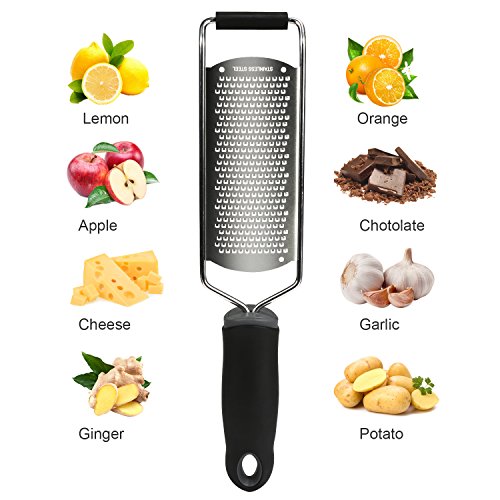 Preisvergleich Produktbild Käsereibe und Zitronenreibe,NEWSTYLE Zester Professionelle Edelstahl Küchenreibe , für Zitrone, Orange, Zitrus, Käse, Schokolade, Nüsse, Ingwer