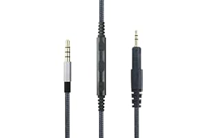 HANSNBY Cavo audio per cuffie con connettore serratura per audio Technica ATH-M50x, ATH-M40x, ATH-M70x, ATH-M60X, cuffie Remote Volume Mic, compatibile con iPhone