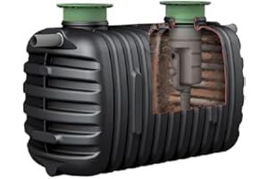 BTK BRICOTOOLSPACK BricoToolsPack | Fosa Séptica Fabricada en Polietileno | 2.000 litros | con Realce |con Filtro | Fácil instalación bajo Tierra | Tratamiento anaeróbico | No Consume energía