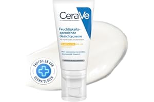 ‎CERAVE CeraVe Feuchtigkeitscreme für das Gesicht mit LSF 50, Creme für trockene bis sehr trockene Haut, Tagescreme mit Hyaluron und 3 essenziellen Ceramiden, 52 ml