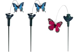 LOVIVER Set of 3 Solar, Solar/Battery Power Fluttering Flying Dancer, Outdoor or Indoor, Solar Powered or Battery Operated