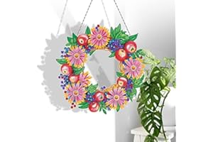 TROYSINC 5D DIY Diamond Painting Kranz, DIY Diamant Painting Set, Beide Seiten Strass Kristall Malerei Kit Türkranz Türschmuck Wanddekor für Home (Stil A)