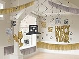 Enter-Deal-Berlin 28 Teile RAUMDEKO - HAPPY NEW YEAR - *** MEGAPACKUNG *** Silvester Dekoration Neujahr Party Happy New Year