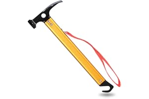 01 02 015 3 Colors with a String Portable Peg Hammer, Mallet, Hammer, Canopy Caravan Awning Tent for Remove Pegs(Golden)