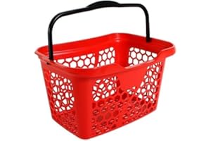 B BALSAT BALSAT Cestas de la compra Resistentes y Manejables. Rojas o Azules. Capacidad 22 Litros. Ideal para supermercados, y tiendas en general 43 x 30 x 23 cm. (Rojo)