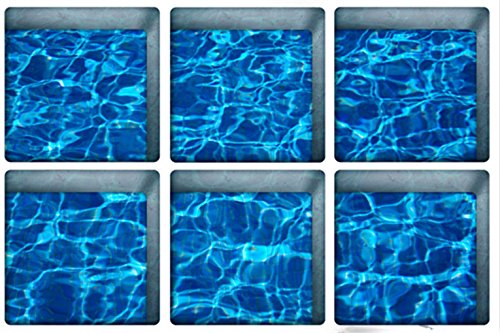Anti Rutsch Aufklebers, Stillshine 6 Stück Quadratisch 130X130cm 3D Real Vinyl Anti-RutschWasserdicht Badewanne Sticker Badewannenaufkleber für Sicherheit Duschen Badezimmer (Meer) - 2