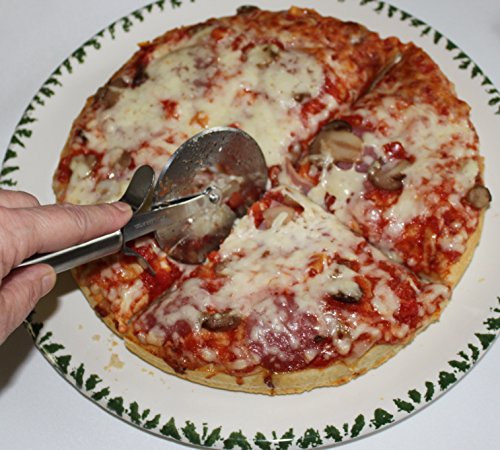 Pizzaschneider mit Pizzamesser/ Heber, 2 teiliges Set, Edelstahl in der Geschenkbox - 3