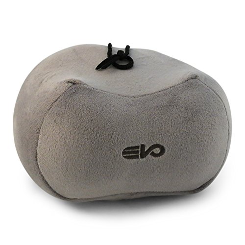 Nackenkissen von evo-cative – anschmiegsamer Memory-Schaum – Nackenhörnchen mit integrierter Handytasche und Aufbewahrungstasche (Grau) - 4