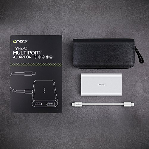 USB C Hub, OMARS® Type C Hub mit Aufladefunktion, HDMI Port (4K Auflösung), VGA, RJ45 Ethernet LAN Port, 2 x USB 3.0 Anschlüsse für z.B. Huawei MateBook, Apple New MacBook 12 Zoll, Chromebook Pixel 2015 usw. - 8