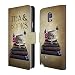 Produktbild Offizielle Brigid Ashwood Tee Und Bücher Vintage Romantik 2 Brieftasche Handyhülle aus Leder für Samsung Galaxy Note 4