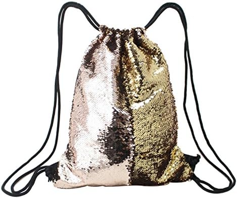 Livedeal Sequin Shoulder Bags Sport Gym Backpack Drawstring Backpack #6