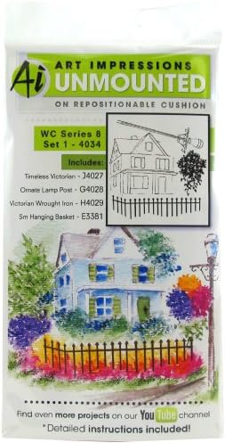 Art Impressions 4034 Watercolor Series "WC 8 Set 1" Rubber Stamp