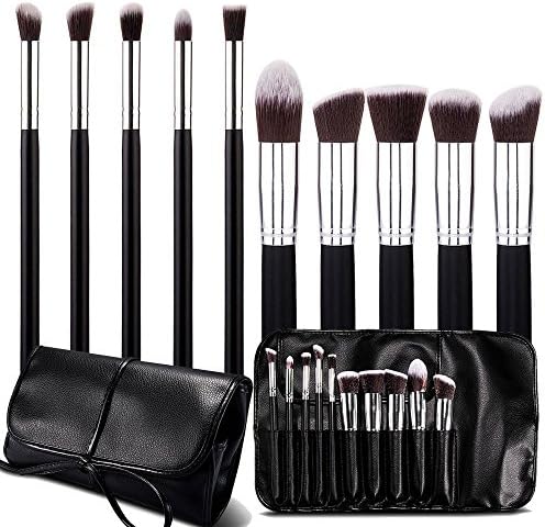 Davidlove 10 Piece Makeup Brush Sets Premium Cosmetics Brushes (Silver)