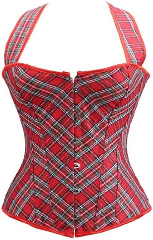 Plaid Boned Corset Halter Top