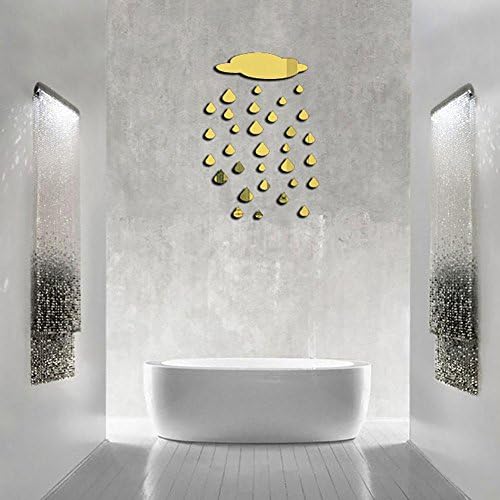 Cloud and Raindrop Mirror Stickers DIY Home Art Decoration Living Room Kids Room Self-adhesive Removable Acrylic