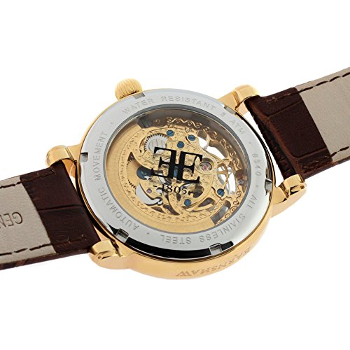 Thomas Earnshaw Men's Longcase Skeleton Automatic Watch with White Dial Analogue Display and Brown Leather Strap ES-8040-02