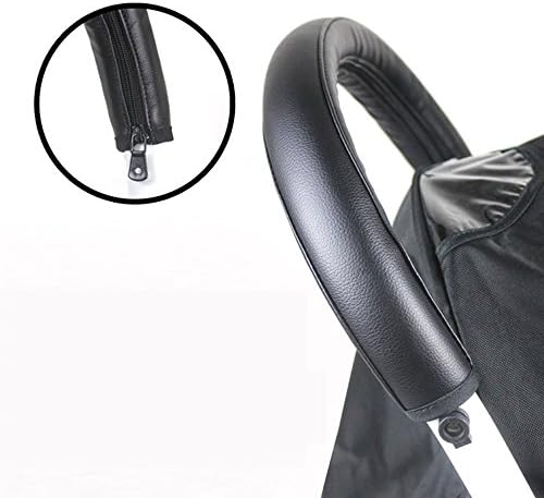 Baby Stroller PU Waterproof Armrests Front Handle Bar Grip Protective Zipper Cover Accessories