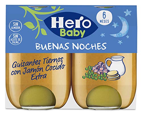 Hero Baby - Babynoches guisantes Tiernos Jamón Cocido 2 x 190 g