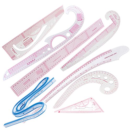 Gosear 5 Stk Mode Lineal 5 verschiedene Stil Kleidung Design Lineal Handwerk Nähen Werkzeug Zubehör