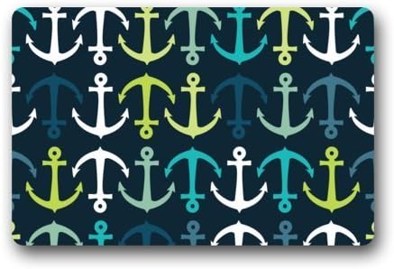 Heymat Unique Nautical Navy Anchor Decorative Floor Mats Machine-washable Floor/Bath Decor Mats Rug