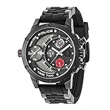 Police Herren Multi Zifferblatt Quarz Uhr mit Silikon Armband 14536JSB/CB