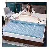 Tatami Matelas épaissir Respirant Tapis Sol, Surmatelas Coton Lavé Anti-dérapant Tatami Pliable Double Simple Lit Futon Matelas,Bleu,90x190cm(35x75')