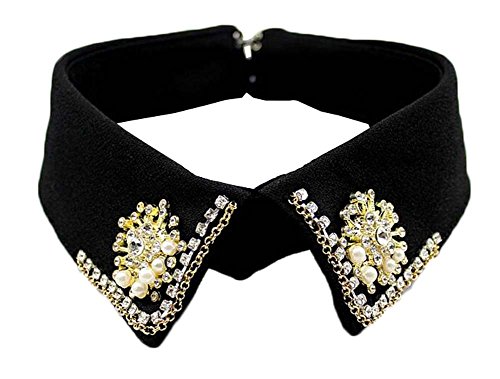 Noir Blouse Chemises Faux Col Collier amovible détachable