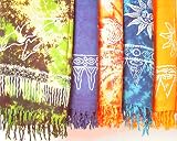  STAMPBATIK Sarong, toalla de playa, pareo, falda, varios colores, amarillo/verde