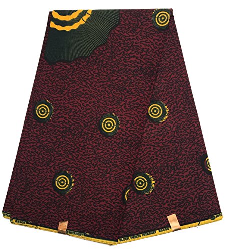 Preisvergleich Produktbild Afrikanischer Bastrock WAX Druck Überqualität 100% reiner BAUMWOLLSTOFF ORIGINAL HITARGET Collection Kupon 6 Yards