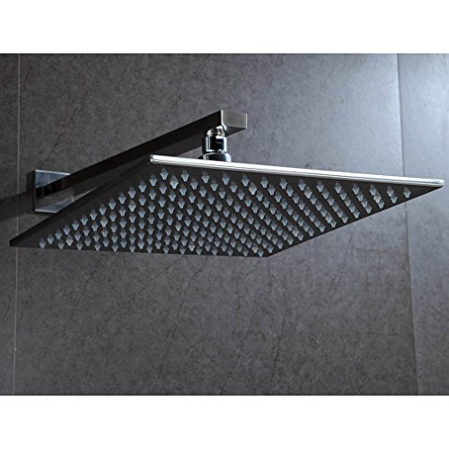 Bonade 30*30cm Edelstahl Regen Duschkopf Morderne Duschbrause Edelstahl wasserfall für Badezimmer mit LED - 6