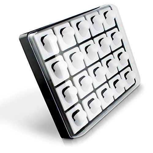 VENKON – 20 Fach Schaukasten mit Transparentem Deckel für Aufbewahrung & Präsentation von Fingerringen – ca. 21 x 18 x 5,5 cm - 5