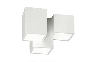 VR VETRINEINRETE Vetrineinrete® Lampada in gesso da soffitto a 3 cubi lampadario verniciabile supporto per faretti gu10 P85