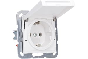 VOLTKING GIRA 445427 SCHUKO Steckdose mit Klappdeckel System 55 Reinweiß seidenmatt
