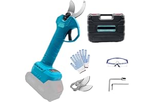 MAENGRE Akku Astschere, Elektrische Gartenscheren Ersatz Für Makita, Elektrische Schere Mit Insgesamt Zwei Scherenköpfen, Akku BaumSchere Bürstenloser Motor aus reinem Kupfer, Akku Obstbaumschere Ohne Akku