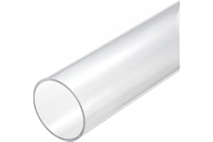 sourcing map Acrylic Pipe Clear Rigid Round Tube 64mm ID 70mm OD 10" for Lamps and Lanterns, Water Cooling System