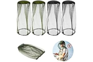 ‎CVOZO Mosquito Net Head Beekeeping Hat Bee Protection Hat Head Net: Pack of 4 Insect Protection Beekeeper Mask Insect Protection Veil Professional Fly Net for Face Beekeeper Protection Against Bees and
