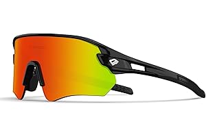 TOREGE Polarized Sports Sunglasses With 3 Interchangeable Lenes for Men Women Cycling Running Driving Fishing Golf Baseball Glasses TR02