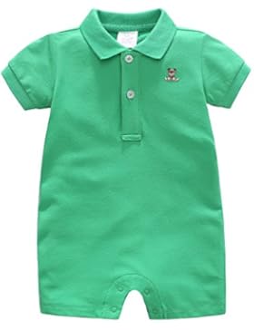 Vine Baby Spieler Polo Kurzarm-Body Sommer Spielanzug Strampelanzug mit Kurzen Beinen Baumwolle Strampler