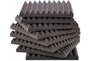 LENACUSTICA Pannelli Fonoassorbenti piramidali 50x50x5cm Grigio. Pacco da 10. Non sottovuoto