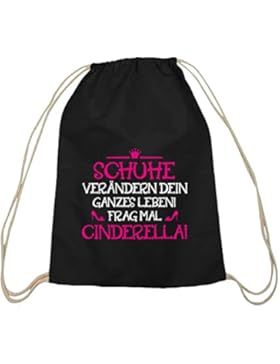 Schuhe verändern Dein ganzes Leben! Prinzessin Baumwoll natur Turnbeutel Rucksack Sport Beutel