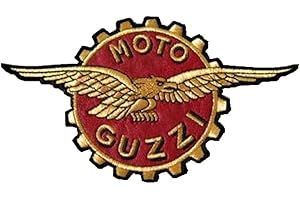 SUMA SHOP Patch,Toppa Ricamata Termoadesiva,Moto Guzzi Corona Aquila Toppa Patch Ricamata Termodesiva Cm.17x10,