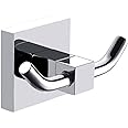 Jetcloud Bath Robe Hook Solid Brass Wall Mounted Double Hooks Towel Holder Chrome Finish Bathroom Door Clothes Hanger for Bathroom Kitchen Accessories