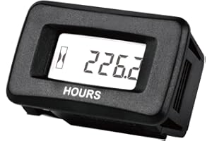 YOOREAL Digital AC/DC Hour Meter 5-277V,Waterproof Hour Meters Works on Various of ZTR Riding Lawn Mower Tractor Generator Land Trimmer UTV Brush Cutter.
