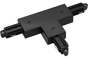 ‎FAMLIGHTS famlights 1-Phasen Schienensystem T-Verbinder, Schutzleiter rechts in Schwarz aus Kunststoff | flexible Innenbeleuchtung | edle Verbindung für Montage an Hochvoltschiene |