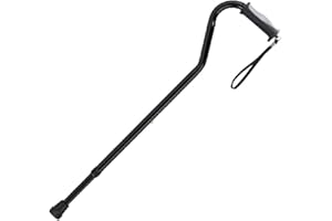 DRIVE MEDICAL Disque Devilbiss Santé col de cygne Canne de marche pliable avec poignée ergonomique en gel (Noir)